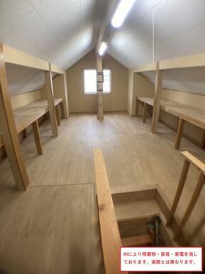 小屋裏収納。AIにより家具・家電・残置物を消しております。実際とは異なる場合があります。
