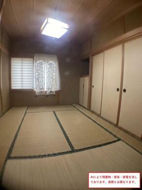 1階北西和室。AIにより家具・家電・残置物を消しております。実際とは異なる場合があります。