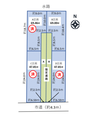 Ｂ区画は協定道路部分を含みます