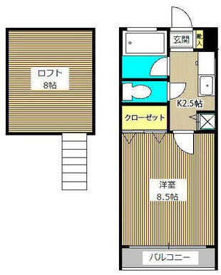 広い洋室とロフトが魅力的！