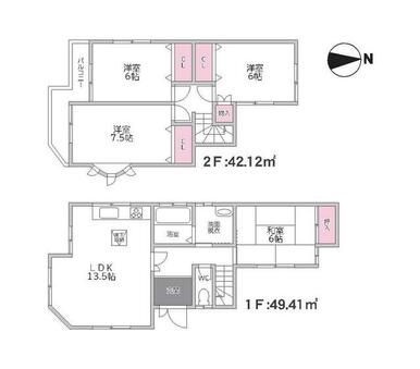 ２３３０万円、４ＬＤＫ、土地面積１００．０５㎡、建物面積９１．５３㎡