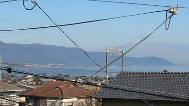 二階から琵琶湖パノラマ眺望