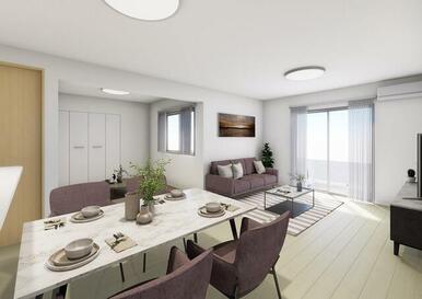 笑顔が溢れる、心和むリビング（1号棟）