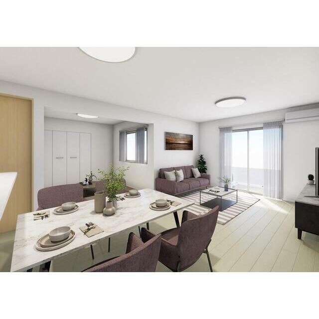 笑顔が溢れる、心和むリビング（1号棟）