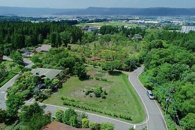 現地から大観峰を望む