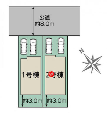 札幌市西区発寒7条14丁目2棟 区画図
