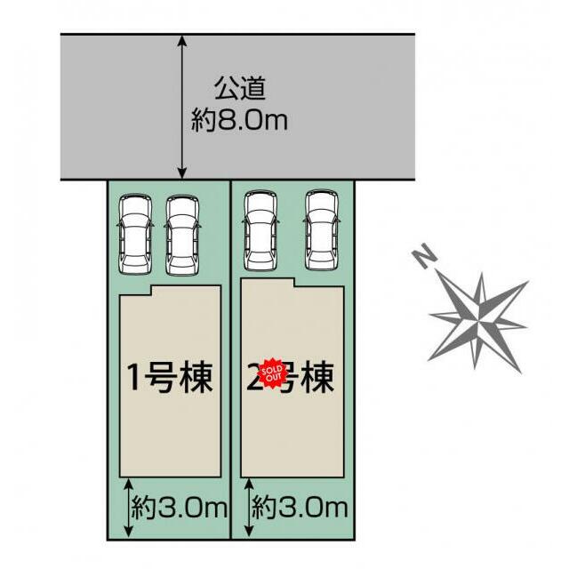 札幌市西区発寒7条14丁目2棟 区画図