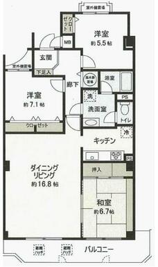 リビング１６．８帖とは別の空間のキッチンスペース