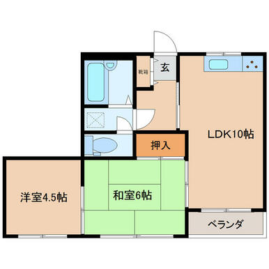 専有面積　４５、３６平方メートル　（１３、７２坪）