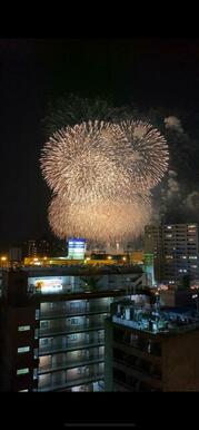 お部屋で花火鑑賞が可能です