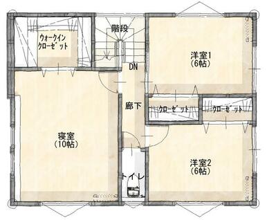 寝室に続くＷＩＣがあります。お洋服から大きな物までしっかり収納。各洋室にもクローゼット完備。