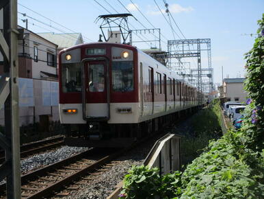 近鉄南大阪線が隣を通っています。