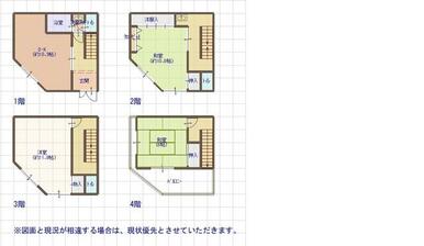 南向き角地鉄骨４階建て　土地７６．３１㎡