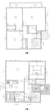 ４ＬＤＫ。各部屋に収納があり便利な間取りです。