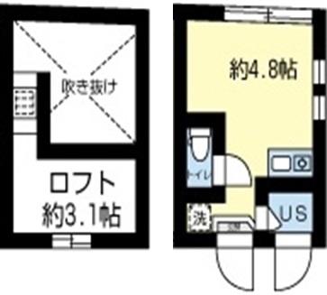 角部屋２面採光　整形で使いやすい間取りです　３．１帖の大型ロフトつき