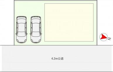 区画図です。並列2台駐車可能です。