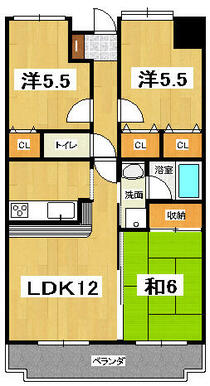 ３ＬＤＫマンション、５階建ての２階のお部屋です。　　※　当社管理物件です！