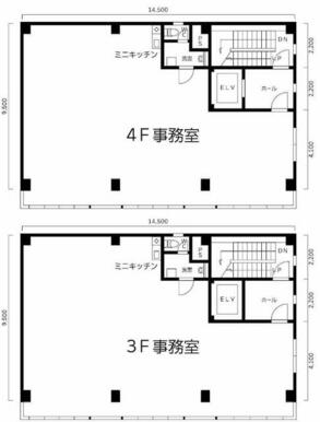 ３階４階の間取り図です。