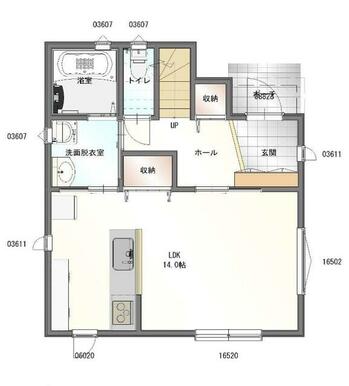 参考プラン間取り図１Ｆ（床面積４２．２３㎡）