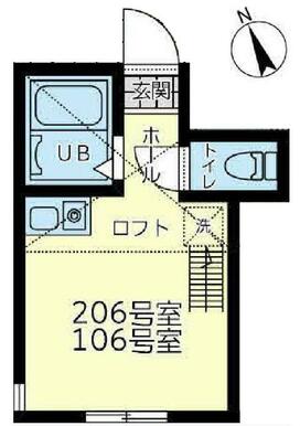 １０６　洋室６．５帖＋ロフト３．８帖