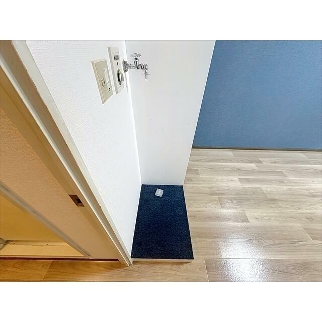 洗濯機は室内置きです