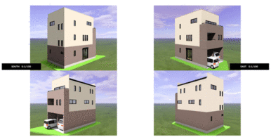 インナーガレージ３階建ての参考プランです