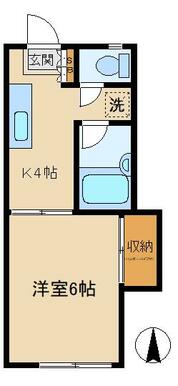 南向き。１Ｋタイプの間取り。