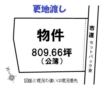 接道は南から北へ一方通行の道路です