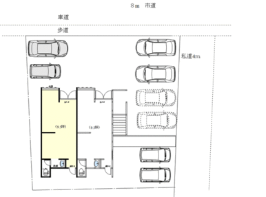 建物配置　駐車場