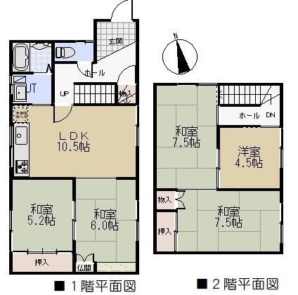 札幌市清田区 清田六条２丁目 (福住駅) 2階建 5LDK