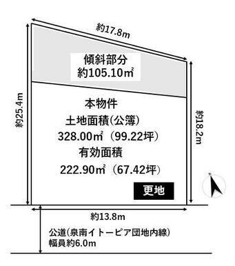 地形図　前面道路約6.0ｍと広々♪