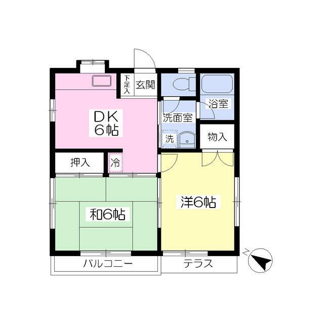 40.6平米　角部屋２ＤＫ！