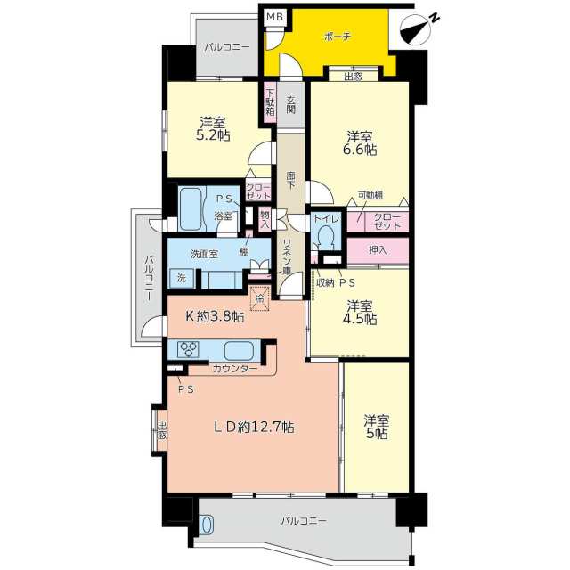 バンベール月島 4階 4ldk 名古屋市中川区の売マンションの物件情報 マンション 新築 分譲 中古 港区 中川区 南区の不動産なら株式会社リデア 5fdba2724