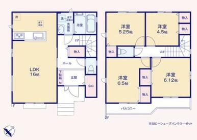 １号棟、間取り図です。