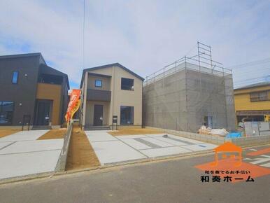 ２号棟 広い敷地にゆったりとした配置で住宅が建てられ、日照や通風にも十分に配慮されています。