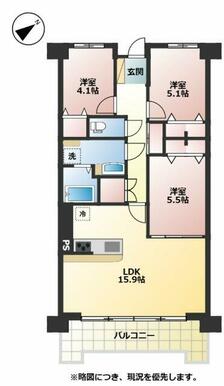 3LDK（専有面積74.15㎡）&南東向きバルコニー♪