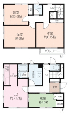 広々とした延床面積９７．７１㎡、４ＬＤＫの間取りです！