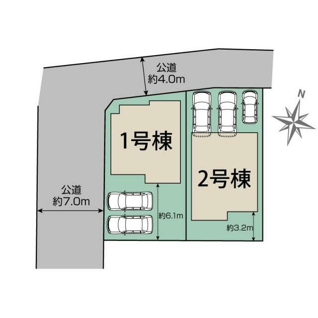 あま市篠田向島2棟 区画図