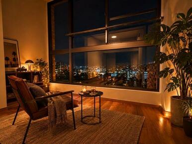 夜は外を眺めながら、くつろぎのひと時を．．．（イメージ図）