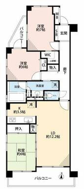 82.64㎡のゆとりある3LDKファミリータイプ