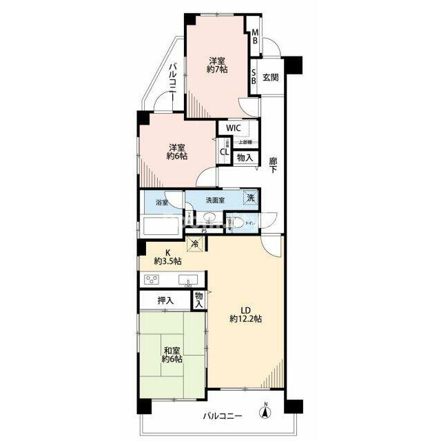 82.64㎡のゆとりある3LDKファミリータイプ