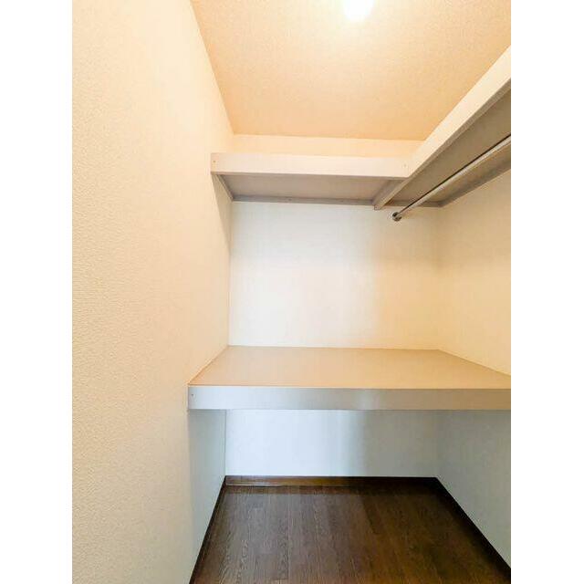 長い丈の衣類もハンガーにかけたまま収納できるハンガーパイプや、衣装ケース収納に便利な中段や、小物収…