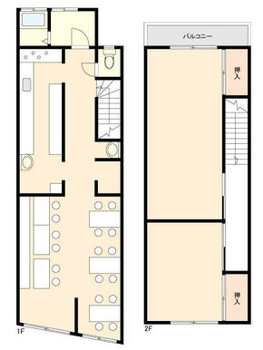 １Ｆ・居抜きテナント、２Ｆ居住スペースの戸建て物件です！