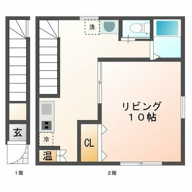 中部屋のため、右側の窓なし