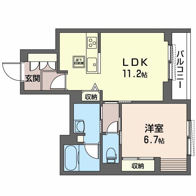 キー　スリー　ピア　ＩＩＩ ００１０２ 1LDKの画像