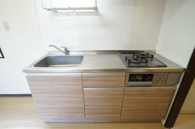 ガスコンロ２口、グリル付き