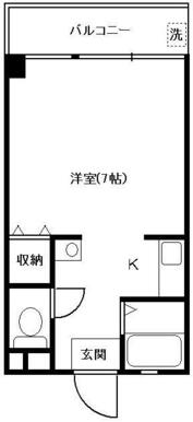 使い勝手のいい１Ｋタイプのお部屋です。