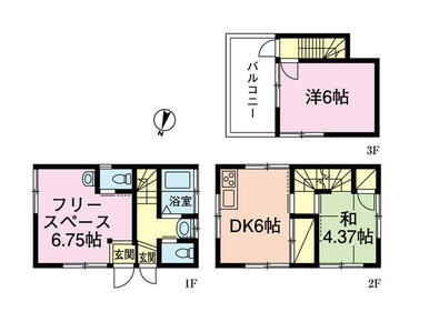 ２ＤＫ＋フリースペース６．７５帖