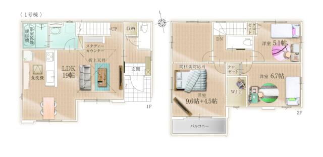 物件画像 福津市 西福間３丁目 (福間駅) 2階建 3LDK