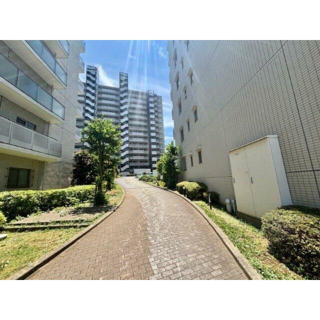 棟と棟の間には、ゆったり幅のある風の通り道があります。2025年6月撮影